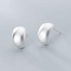 Frosted 925 Sterling Silver Earring 1 Pair - Silver - One Size