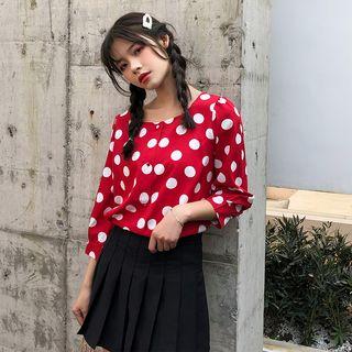 3/4-sleeve Polka Dot Shirt