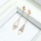 Non-matching Rhinestone Rhombus Dangle Earring 532 - 1 Pair - One Size