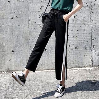 Slit-side Cropped Sweatpants