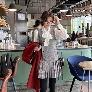 Button Mini Pinafore Dress