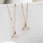 Alloy Shell Whale Tail Pendant Necklace