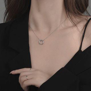 Hoop Pendant Sterling Silver Necklace 1 Pc - Hoop Pendant Sterling Silver Necklace - Silver - One Size