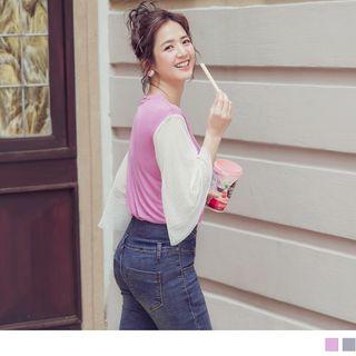 Chiffon Puff-sleeve Top
