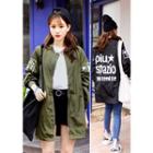 Printed Long Flight Jacket