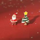 Non-matching Alloy Christmas Santa & Tree Earring