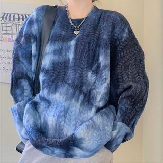 Couple Matching Dye Print Sweater