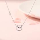 925 Sterling Silver Cat & Fish Necklace As Shown In Figure - One Size