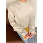 Patterned-trim Boxy Sweater