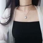 925 Sterling Silver Pendant Layered Choker Necklace
