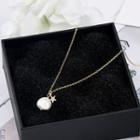 Faux Pearl Alloy Star Pendant Necklace 22702ln - One Size
