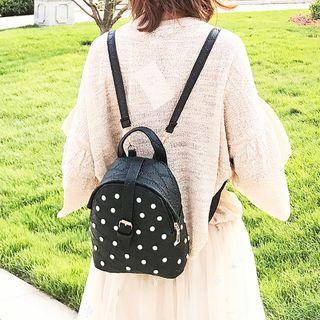 Embellished Faux Leather Backpack