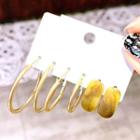 Set Of 3 Pairs: Hoop Earring Set Of 3 Pairs - One Size