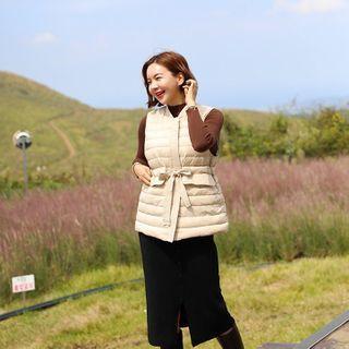 Tie-waist Duck Down Padded Vest