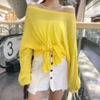 Slit Front Long Sleeve T-shirt