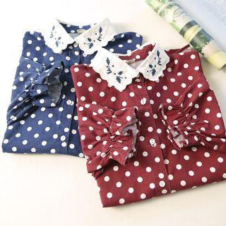 Embroidered Dotted Blouse