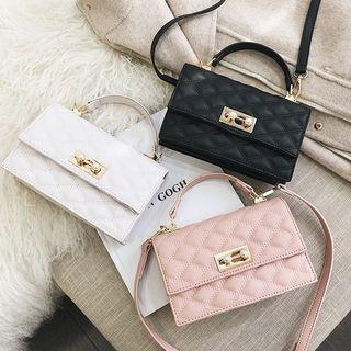 Quilted Faux Leather Satchel Bag