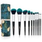 Set Of 10: Makeup Brush With Bag Black - One Size