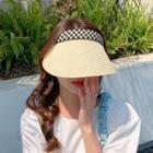 Checker Straw Sun Hat