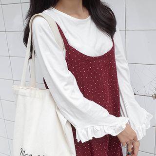 Long-sleeve Frill-cuff T-shirt
