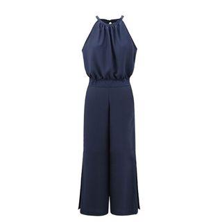 Plain Halter Wide Leg Jumpsuit