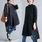 Eyelet Panel Long Shirt Black - One Size