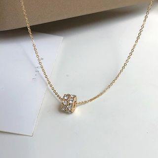 Rhinestone Necklace 1 Pc - Necklace - Gold - One Size