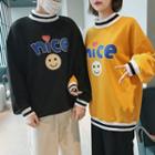 Couple Matching Mock Two-piece Printed Sweatshirt