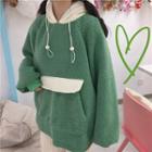 Two-tone Faux Shearling Hoodie