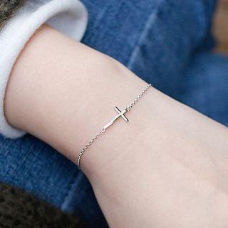 Cross Sterling Silver Bracelet Silver - One Size