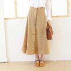 Buttoned Midi Flared Skirt