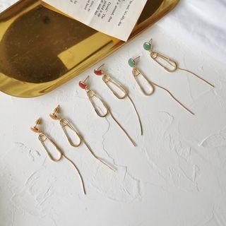 Safety Pin Metal Fringe Dangle Earring