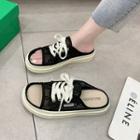 Peep-toe Lace Sneaker Mules