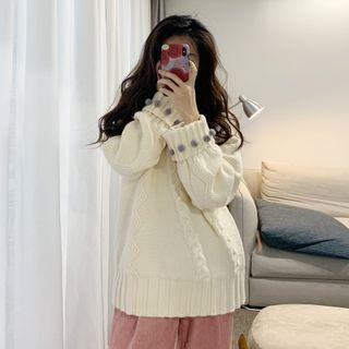 Beaded Sweater / Wide Leg Pants