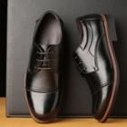 Faux Leather Round Toe Lace-up Oxford Shoes