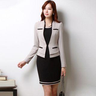 Set: Sleeveless Sheath Dress + Jacket