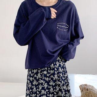 Crewneck Printed Letter Sweatshirt