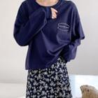 Crewneck Printed Letter Sweatshirt
