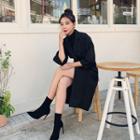 3/4-sleeve Double-breast Coatdress