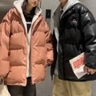 Couple Matching Hooded Padded Mock Two-piece Coat