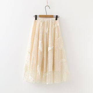 Midi Dotted Lace Skirt