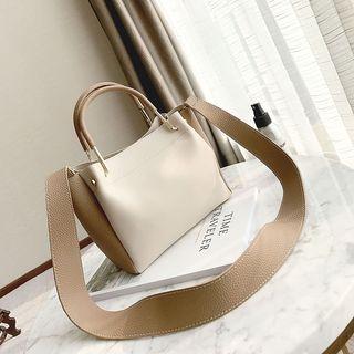 Two Tone Satchel With Wristlet