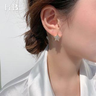 Rhinestone Star Double-stud Earring 1 Pair - As Shown In Figure - One Size