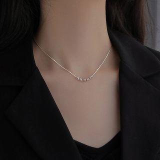 Bead Pendant Sterling Silver Necklace 1pc - Silver - One Size