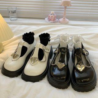 Chained T-strap Mary Jane Shoes