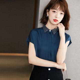 Cap-sleeve Paneled Shirt