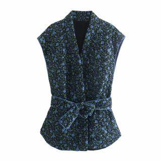 Floral Tie-waist Vest