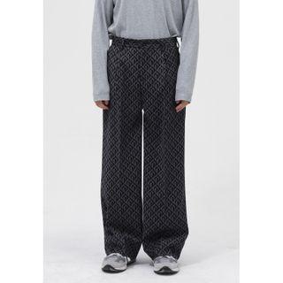 Pattern Loose Fit Dress Pants