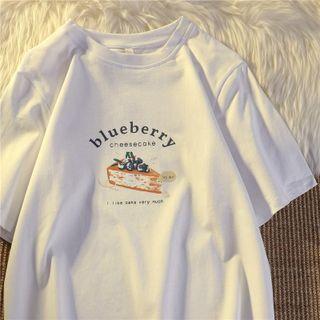 Short-sleeve Cake Print T-shirt