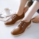 Faux Suede Block Heel Derby Shoes